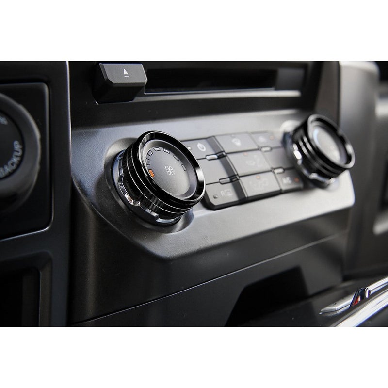 Keptrim for F150 Air Conditioner Switches AC VOL Knob Ring Button Trim for Ford F150 XLT 2015 2016 2017 2018 2019, Black Aluminum 4pcs (Not for 2021 2022) - Image 2